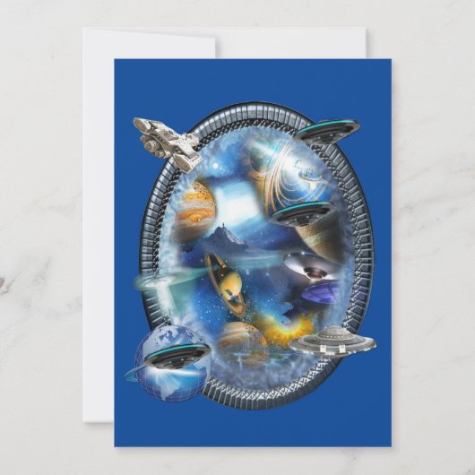 Invitation Galaxie visiteurs dans l'espace (Dos)