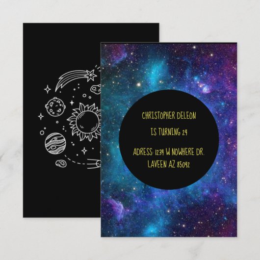 Invitation Galaxy (Devant / Derrière)