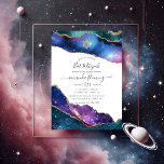 Invitation Galaxy Agate Bat mitzvah<br><div class="desc">Galaxy faux parties scintillant agate pierre bat mitzvah invitation avec élégante typographie manuscrite personnalisable à vos détails de l'événement. Célébrez ce jalon spécial avec une invitation à la Bat mitzvah sur le thème céleste, avec un design d'agate d'inspiration galaxie, des accents dorés et une typographie élégante. Les teintes chatoyantes du...</div>