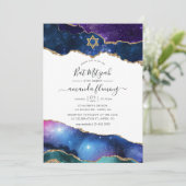 Invitation Galaxy Agate Bat Mitzvah (Debout devant)