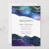 Invitation Galaxy Agate Quinceañera (Devant)