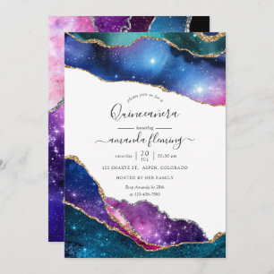 Invitation Galaxy Agate Quinceañera