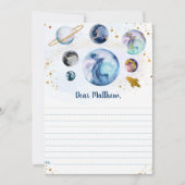 Invitation Galaxy Blue Gold Space Anniversaire Heure Capsule  (Devant)
