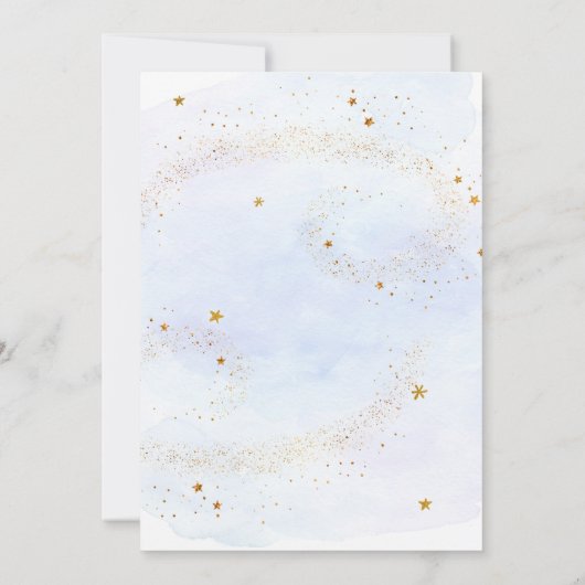 Invitation Galaxy Blue Gold Space Anniversaire Heure Capsule (Dos)