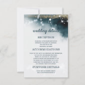 Invitation Galaxy Blue Mariage Détails Hébergements (Devant)