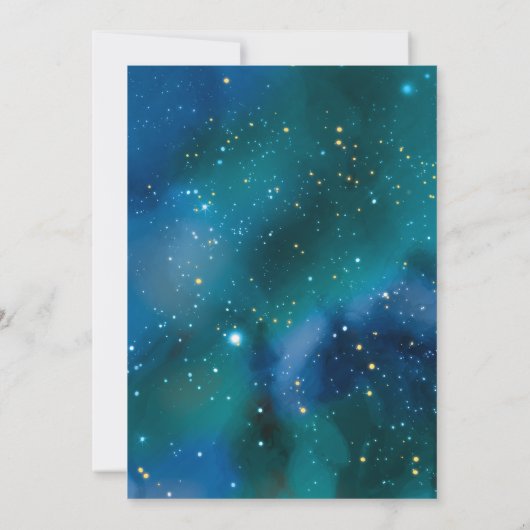 Invitation Galaxy Blue Stars String Lights Boys 12e anniversa (Dos)