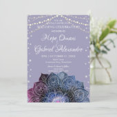 Invitation Galaxy Boho Nebula Mandala Mariage d'ampoule légèr (Debout devant)