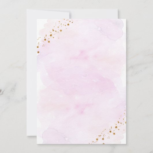 Invitation Galaxy Deux La Lune Rose Or l'espace extra-atmosph (Dos)