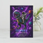 Invitation Galaxy Dino 1er Anniversaire (Debout devant)