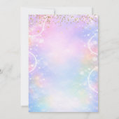 Invitation Galaxy Glitter Disco Ball 7 Birthday Ice Cream  (Dos)