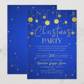 Invitation Galaxy Gold Ball Élégante fête de Noël d'entrepris (Devant / Derrière)