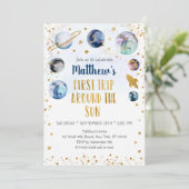 Invitation Galaxy Gold Premier Voyage Autour Du Soleil Annive (Debout devant)