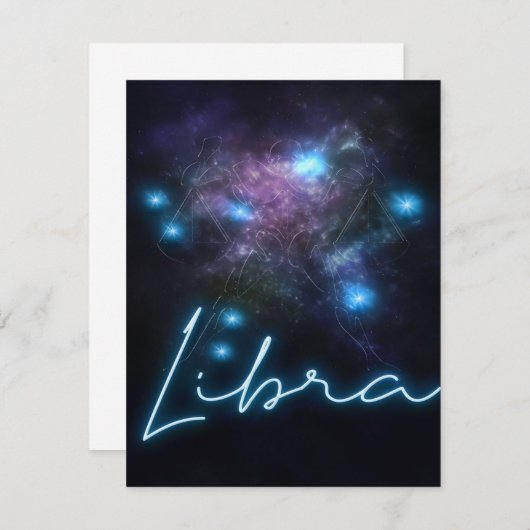 Invitation Galaxy Libra Zodiac - Funny Libra Zodiac Lover Cad (Devant / Derrière)