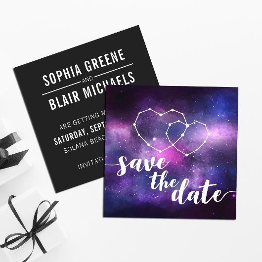 Invitation Galaxy Mariage Hearts Constellation Enregistrer La