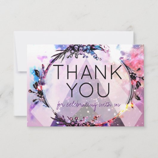 Invitation Galaxy Moderne Espace Hip Mariage Merci (Devant)