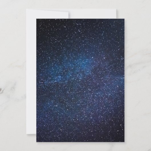 Invitation Galaxy Navy Blue Sky Starry Mariage de nuit (Dos)