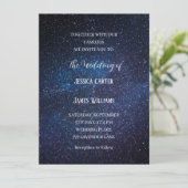 Invitation Galaxy Navy Blue Sky Starry Mariage de nuit (Debout devant)