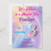 Invitation Galaxy Pastel Unicorn 8e anniversaire fille magiqu (Devant)