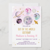 Invitation Galaxy Pink Gold de cet anniversaire mondial (Devant)