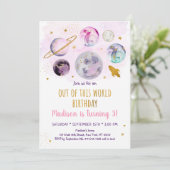 Invitation Galaxy Pink Gold de cet anniversaire mondial (Debout devant)