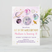 Invitation Galaxy Pink Gold de cet anniversaire mondial (Debout devant)