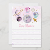 Invitation Galaxy Pink Gold Space Anniversaire Heure Capsule (Devant)