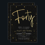 Invitation Galaxy Script Black and Gold 40th Birthday Party<br><div class="desc">Galaxy Script Black and Gold 40th Birthday Party Invitation</div>