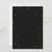 Invitation Galaxy Script Noir et Or 65e fête d'anniversaire (Dos)