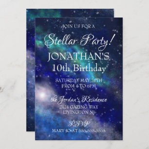 Invitation Galaxy Sky Stellar fête d'anniversaire