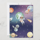 Invitation Galaxy Space Astronaut Planets Girl Birthday Photo (Dos)