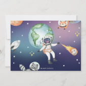 Invitation Galaxy Space Astronaut Planets Girl Birthday Photo (Dos)