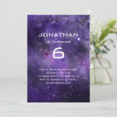 Invitation Galaxy Space Birthday | Planetarium Cosmic Party (Debout devant)
