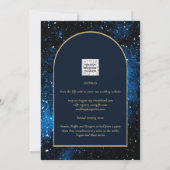 Invitation Galaxy Starry Night Marine Blue Gold Mariage (Dos)