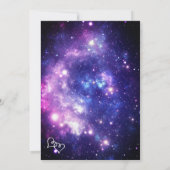 Invitation Galaxy Starry Night Space Double Hearts Mariage (Dos)