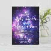 Invitation Galaxy Stars Baby shower spatial céleste (Debout devant)