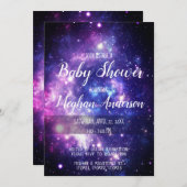 Invitation Galaxy Stars Baby shower spatial céleste (Devant / Derrière)