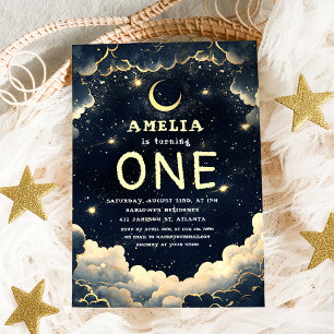 Invitation Galaxy Stars Celestial Baby First Birthday