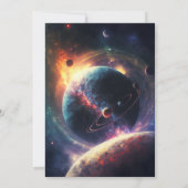 Invitation Galaxy Stars Lune Planètes Espace Baby shower (Dos)