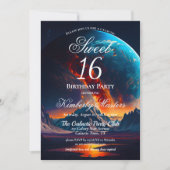 Invitation Galaxy Sweet sixteen fête d'anniversaire (Devant)