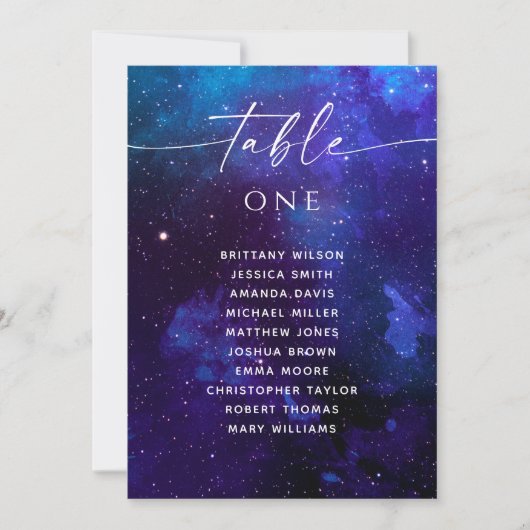 Invitation Galaxy Wedding Seating Chart | Cosmic Night Sky  (Devant)