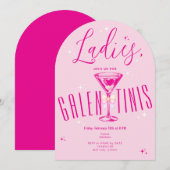 Invitation Galen-Tini Martini Hot rose de la fête de la Saint (Devant / Derrière)