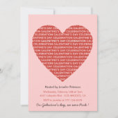 Invitation Galentine rose et Saint-Valentin rouge (Devant)