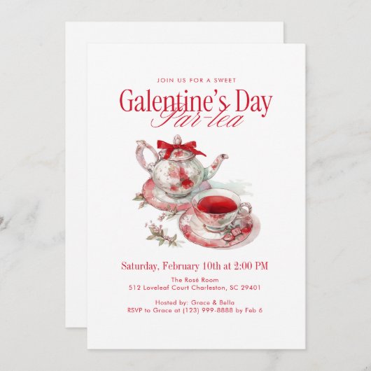 Invitation Galentine’s Day Par-tea (Devant / Derrière)