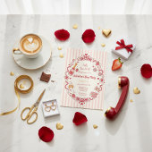 Invitation Galentine's à rayures rétro