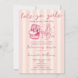 Invitation Galentines Allons-y les Filles Sardines Cocktail S