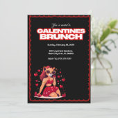 Invitation Galentines Brunch personnalisable (Debout devant)