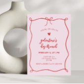 Invitation Galentines Café Brunch Bow Frame