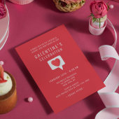 Invitation Galentine's Celebration mignonne Moderne Red Love 
