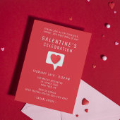 Invitation Galentine's Celebration mignonne Moderne Red Love 