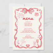 Invitation Galentine's Day Party Menu Card (Devant)